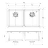 303-2002-51 - 2000 Series Double Bowl Sink