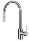 Alessa Gooseneck Pull Out Sink Mixer Brushed Nickel - Timeless Bathroom Supplies
