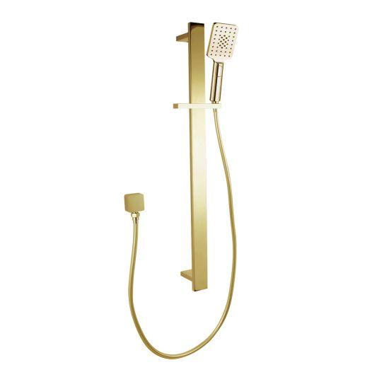 Bellino Brushed Gold Square Rail Shower - Timeless Bathroom Supplies