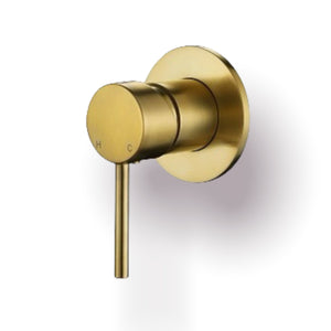 Clara Brushed Gold Wall Mixer - Timeless Bathroom Supplies