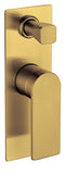 Cruze Bath/Shower Diverter Wall Mixer Brushed Gold - Timeless Bathroom Supplies