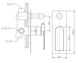 Cruze Bath/Shower Diverter Wall Mixer Brushed Nickel - Timeless Bathroom Supplies