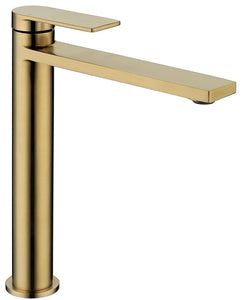 Cruze Tall Vessel Basin Mixer Brushed Gold - Timeless Bathroom Supplies