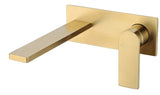 Cruze Wall Bath/Basin Mixer On Plate Brushed Gold - Timeless Bathroom Supplies