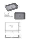 Cuneo Mist Grey Above Counter Concrete Basin - Timeless Bathroom Supplies