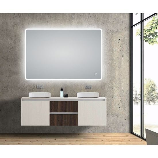Curved Edge LED Mirror 1200 x 800mm - Timeless Bathroom Supplies