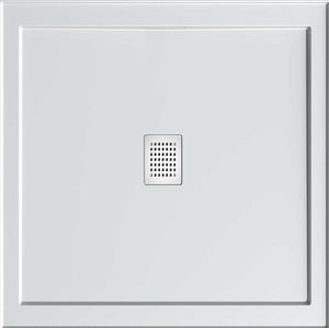 EC820C Eco 820mm x 820mm Centre Outlet Shower Base White - Timeless Bathroom Supplies