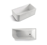 Franca 1500mm RH Corner Freestanding Bath Matte White - Timeless Bathroom Supplies