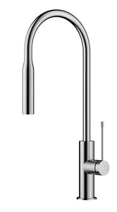 Mirabella Gooseneck Twin Function Pull Out Sink Mixer Brushed Nickel - Timeless Bathroom Supplies