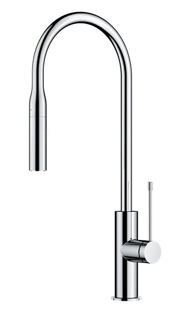 Mirabella Gooseneck Twin Function Pull Out Sink Mixer Chrome - Timeless Bathroom Supplies