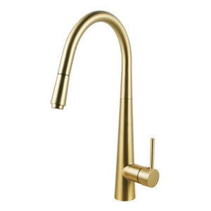 Pentro Brushed Gold Pullout Sink Mixer - Timeless Bathroom Supplies