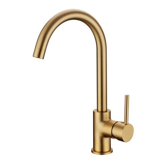 Pentro Brushed Gold Sink Mixer - Timeless Bathroom Supplies