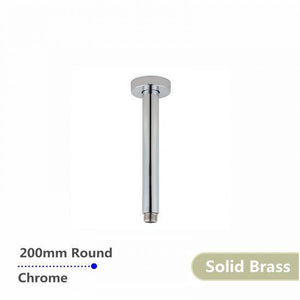 Round Chrome 200mm Ceiling Shower Arm - Timeless Bathroom Supplies