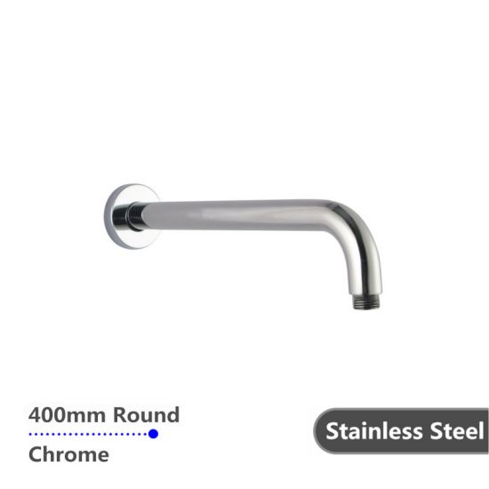 Round Chrome 400mm Shower Arm - Timeless Bathroom Supplies
