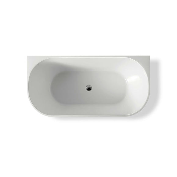 Santina 1700mm Back To Wall Freestanding Bath Matte White - Timeless Bathroom Supplies