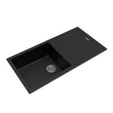 Single Bowl Black Granite Top mount/ Undermount Kitchen Sink With Drainer timelessbathroomsupplies 899.00