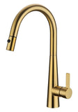 Valentina Gooseneck Pull Out Sink Mixer Brushed Gold - Timeless Bathroom Supplies