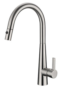 Valentina Gooseneck Pull Out Sink Mixer Brushed Nickel - Timeless Bathroom Supplies